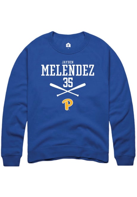 Jayden Melendez Rally Mens Blue Pitt Panthers NIL Sport Icon Crew Sweatshirt