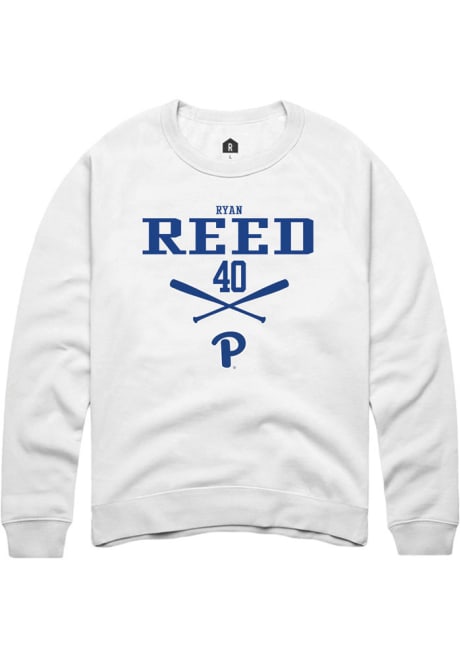 Ryan Reed Rally Mens White Pitt Panthers NIL Sport Icon Crew Sweatshirt