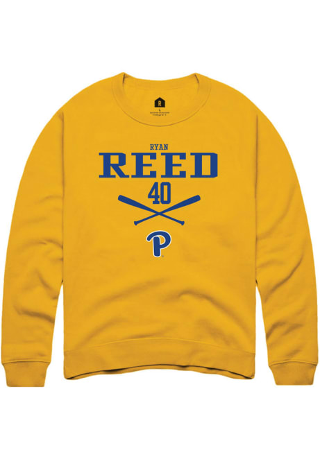 Ryan Reed Rally Mens Gold Pitt Panthers NIL Sport Icon Crew Sweatshirt