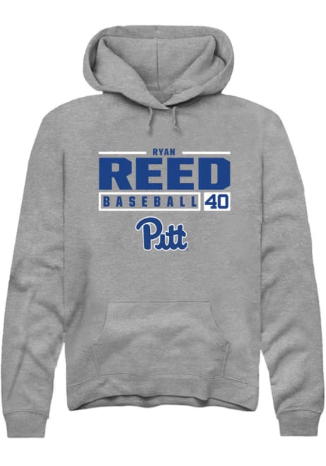 Ryan Reed Rally Mens Graphite Pitt Panthers NIL Stacked Box Hooded Sweatshirt