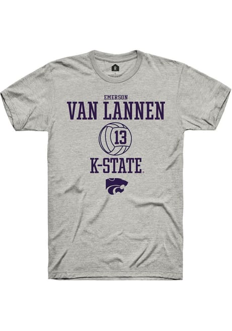 Emerson Van Lannen Ash K-State Wildcats NIL Sport Icon Short Sleeve T Shirt