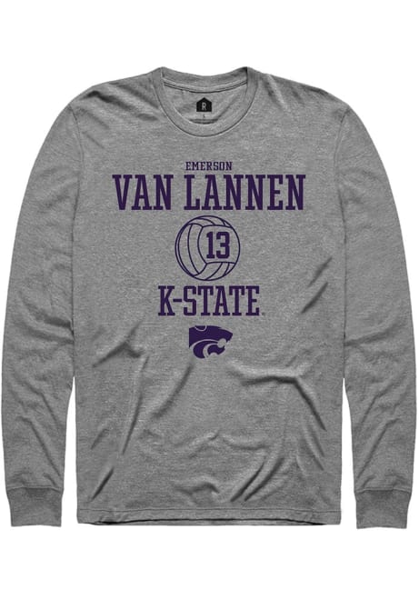 Emerson Van Lannen Rally Mens Graphite K-State Wildcats NIL Sport Icon Tee