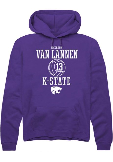 Emerson Van Lannen Rally Mens Purple K-State Wildcats NIL Sport Icon Hooded Sweatshirt