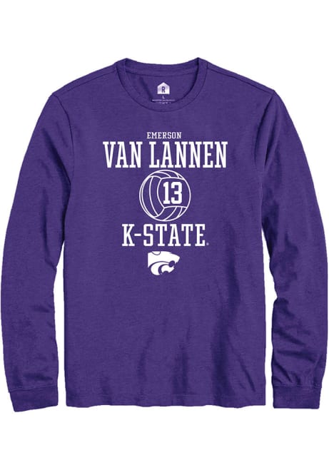 Emerson Van Lannen Rally Mens Purple K-State Wildcats NIL Sport Icon Tee