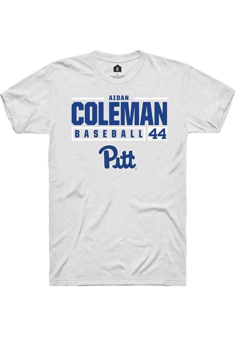 Aidan Coleman White Pitt Panthers NIL Stacked Box Short Sleeve T Shirt