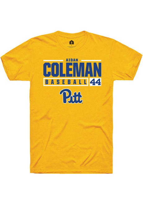 Aidan Coleman Gold Pitt Panthers NIL Stacked Box Short Sleeve T Shirt