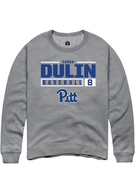 Caden Dulin Rally Mens Graphite Pitt Panthers NIL Stacked Box Crew Sweatshirt