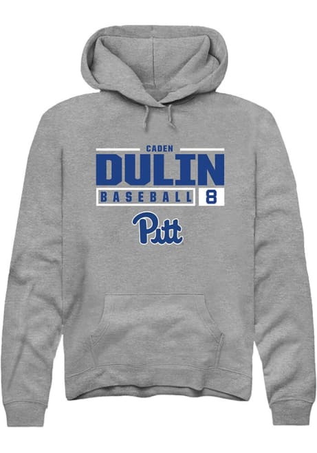 Caden Dulin Rally Mens Graphite Pitt Panthers NIL Stacked Box Hooded Sweatshirt