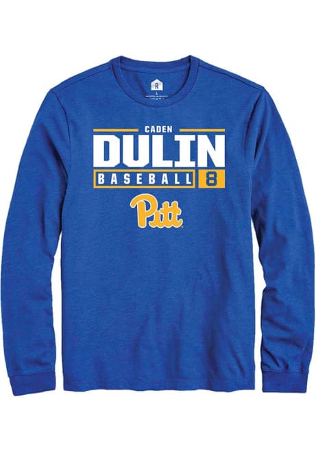 Caden Dulin Rally Mens Blue Pitt Panthers NIL Stacked Box Tee