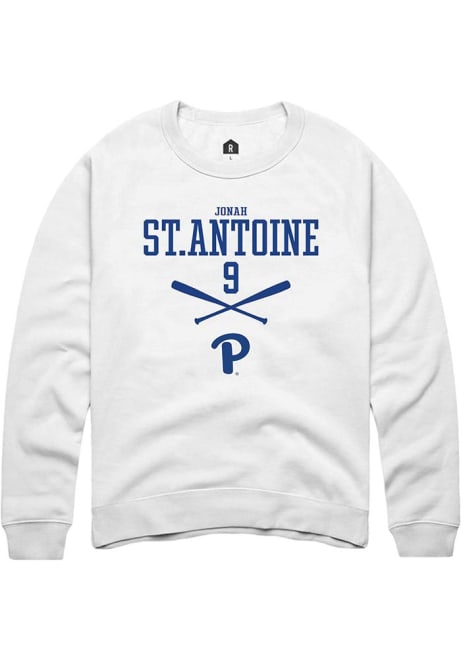 Jonah St.antoine Rally Mens White Pitt Panthers NIL Sport Icon Crew Sweatshirt