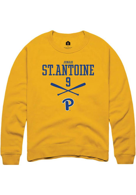 Jonah St.antoine Rally Mens Gold Pitt Panthers NIL Sport Icon Crew Sweatshirt