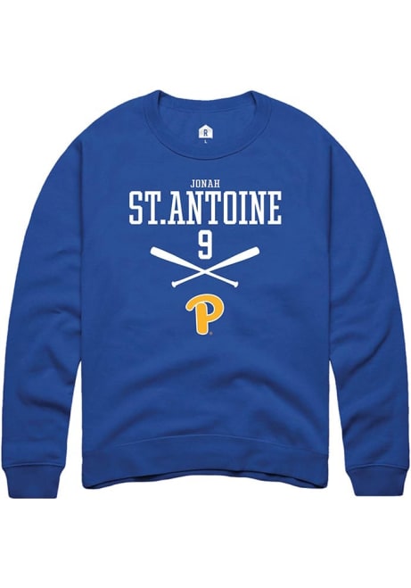 Jonah St.antoine Rally Mens Blue Pitt Panthers NIL Sport Icon Crew Sweatshirt