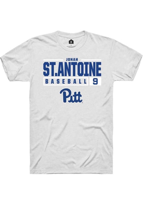 Jonah St.antoine White Pitt Panthers NIL Stacked Box Short Sleeve T Shirt