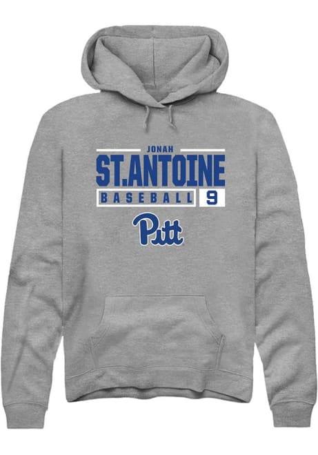 Jonah St.antoine Rally Mens Graphite Pitt Panthers NIL Stacked Box Hooded Sweatshirt