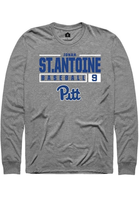 Jonah St.antoine Rally Mens Graphite Pitt Panthers NIL Stacked Box Tee