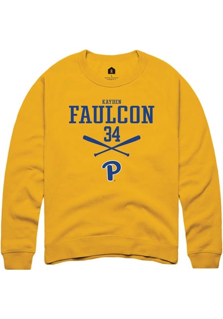 Kayden Faulcon Rally Mens Gold Pitt Panthers NIL Sport Icon Crew Sweatshirt