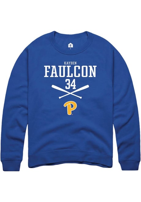 Kayden Faulcon Rally Mens Blue Pitt Panthers NIL Sport Icon Crew Sweatshirt