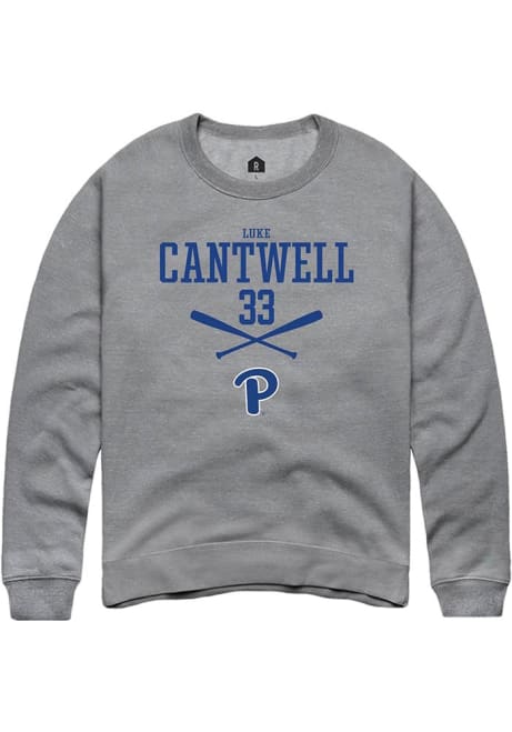 Luke Cantwell Rally Mens Graphite Pitt Panthers NIL Sport Icon Crew Sweatshirt