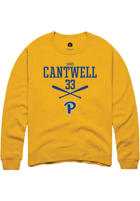 Luke Cantwell Rally Mens Gold Pitt Panthers NIL Sport Icon Crew Sweatshirt