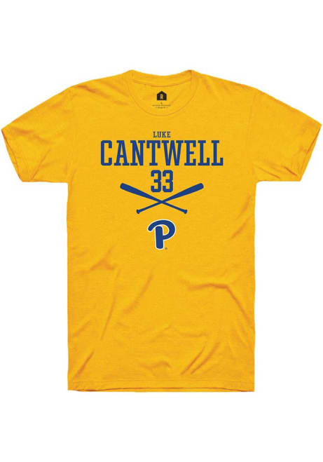 Luke Cantwell Gold Pitt Panthers NIL Sport Icon Short Sleeve T Shirt