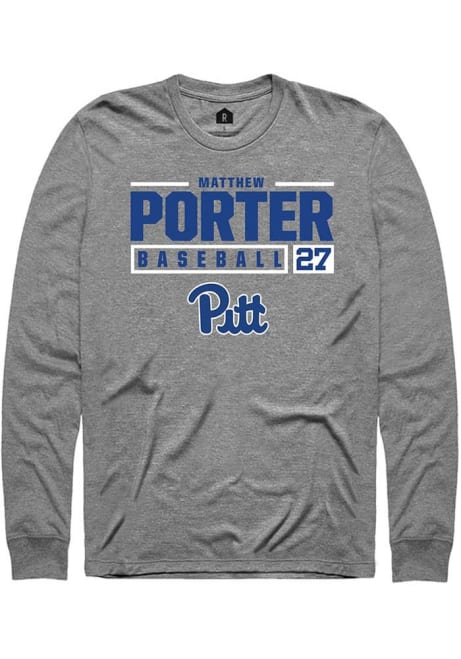 Matthew Porter Rally Mens Graphite Pitt Panthers NIL Stacked Box Tee