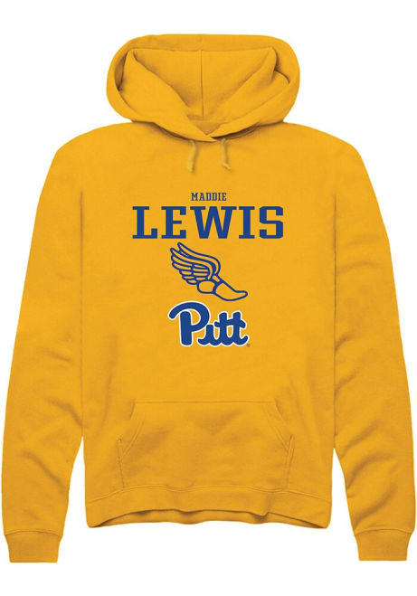 Maddie Lewis Rally Mens Gold Pitt Panthers NIL Sport Icon Hooded Sweatshirt