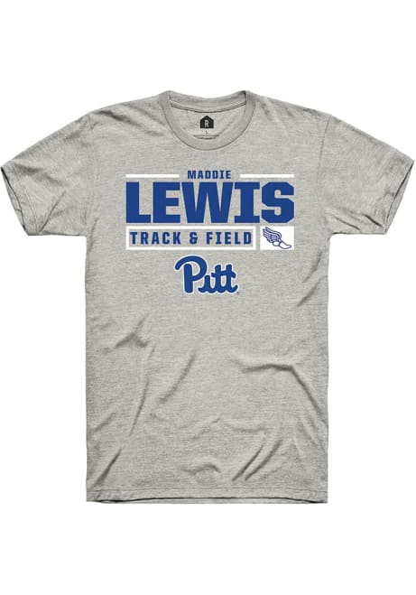 Maddie Lewis Ash Pitt Panthers NIL Stacked Box Short Sleeve T Shirt