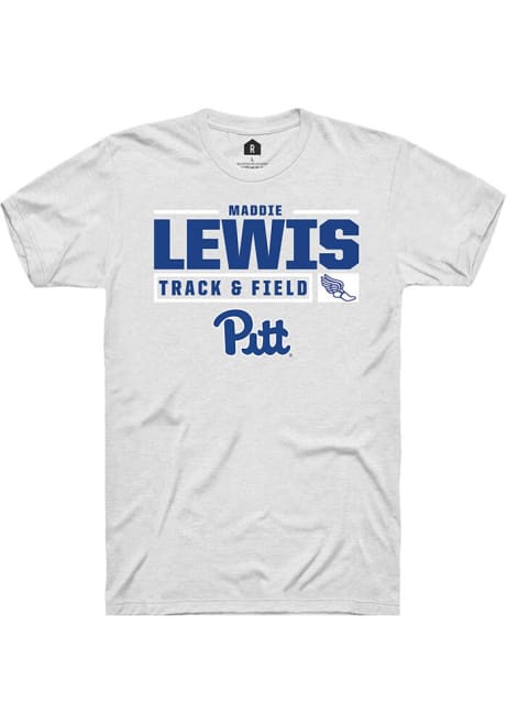 Maddie Lewis White Pitt Panthers NIL Stacked Box Short Sleeve T Shirt