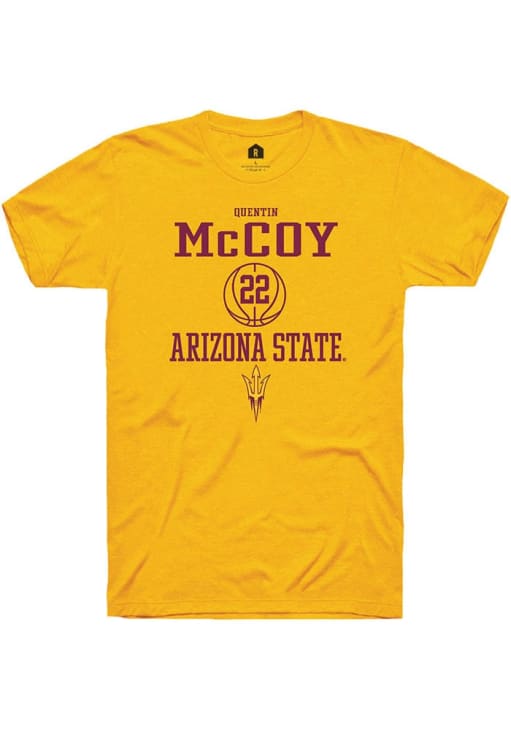 Quentin McCoy Arizona State Sun Devils Rally GOLD NIL Sport Icon Short Sleeve T Shirt
