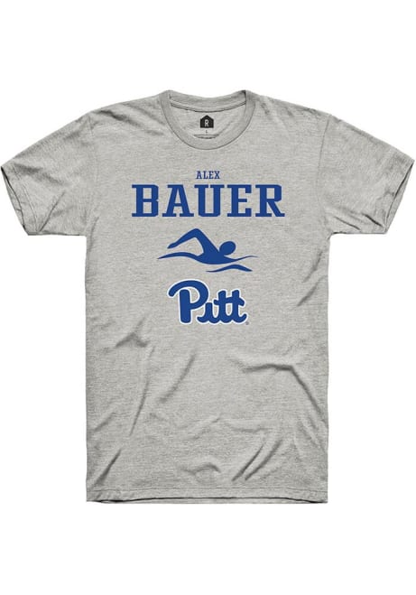 Alex Bauer Ash Pitt Panthers NIL Sport Icon Short Sleeve T Shirt