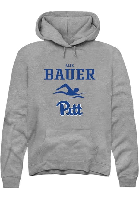 Alex Bauer Rally Mens Graphite Pitt Panthers NIL Sport Icon Hooded Sweatshirt