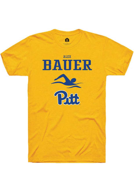 Alex Bauer Gold Pitt Panthers NIL Sport Icon Short Sleeve T Shirt