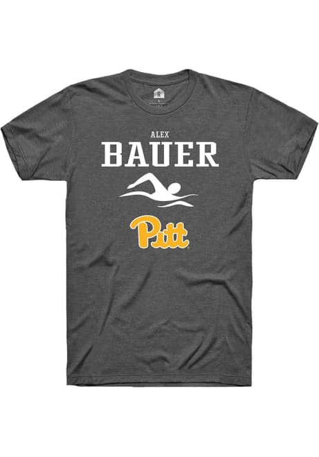 Alex Bauer Dark Grey Pitt Panthers NIL Sport Icon Short Sleeve T Shirt