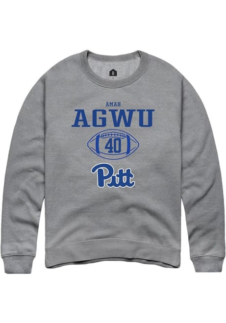 Amah Agwu Rally Mens Graphite Pitt Panthers NIL Sport Icon Crew Sweatshirt