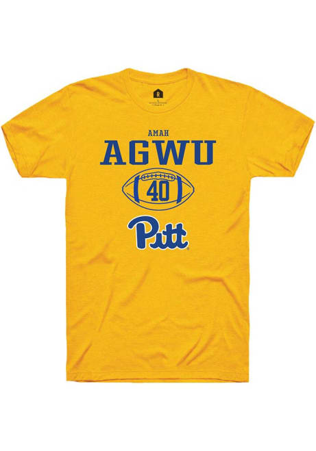 Amah Agwu Gold Pitt Panthers NIL Sport Icon Short Sleeve T Shirt