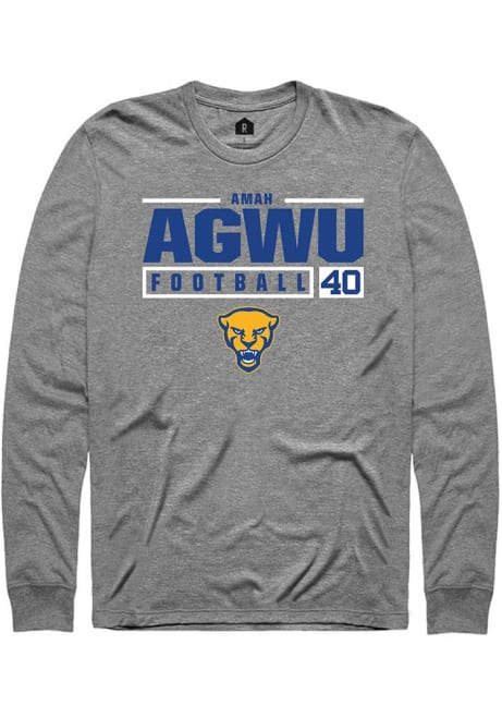 Amah Agwu Rally Mens Graphite Pitt Panthers NIL Stacked Box Tee