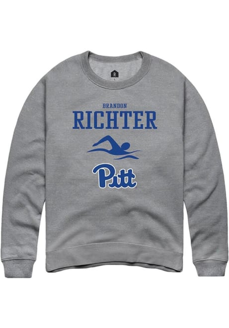 Brandon Richter Rally Mens Graphite Pitt Panthers NIL Sport Icon Crew Sweatshirt