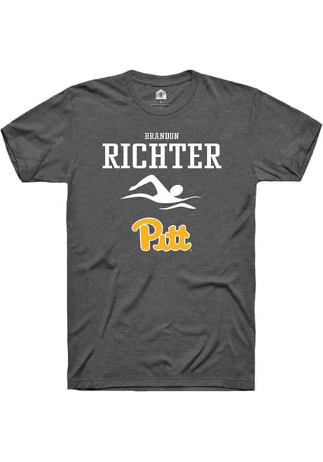 Brandon Richter Dark Grey Pitt Panthers NIL Sport Icon Short Sleeve T Shirt