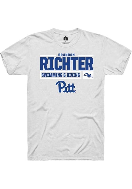 Brandon Richter White Pitt Panthers NIL Stacked Box Short Sleeve T Shirt