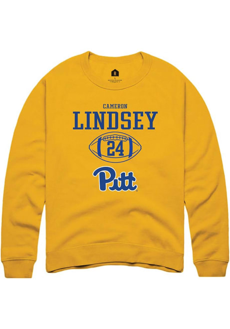 Cameron Lindsey Rally Mens Gold Pitt Panthers NIL Sport Icon Crew Sweatshirt