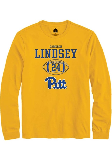 Cameron Lindsey Rally Mens Gold Pitt Panthers NIL Sport Icon Tee