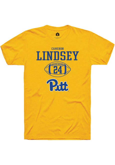 Cameron Lindsey Gold Pitt Panthers NIL Sport Icon Short Sleeve T Shirt