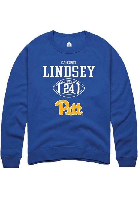 Cameron Lindsey Rally Mens Blue Pitt Panthers NIL Sport Icon Crew Sweatshirt