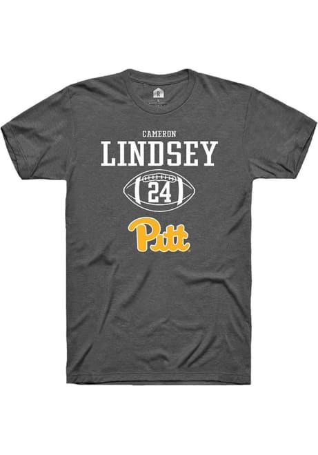 Cameron Lindsey Dark Grey Pitt Panthers NIL Sport Icon Short Sleeve T Shirt