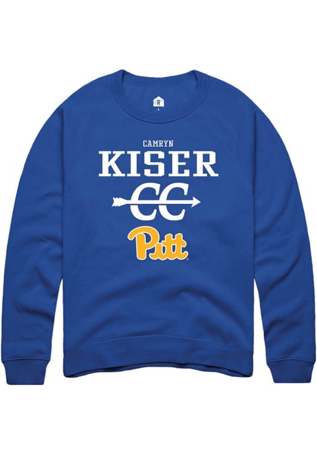 Camryn Kiser Rally Mens Blue Pitt Panthers NIL Sport Icon Crew Sweatshirt