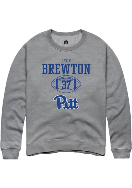 Davin Brewton Rally Mens Graphite Pitt Panthers NIL Sport Icon Crew Sweatshirt