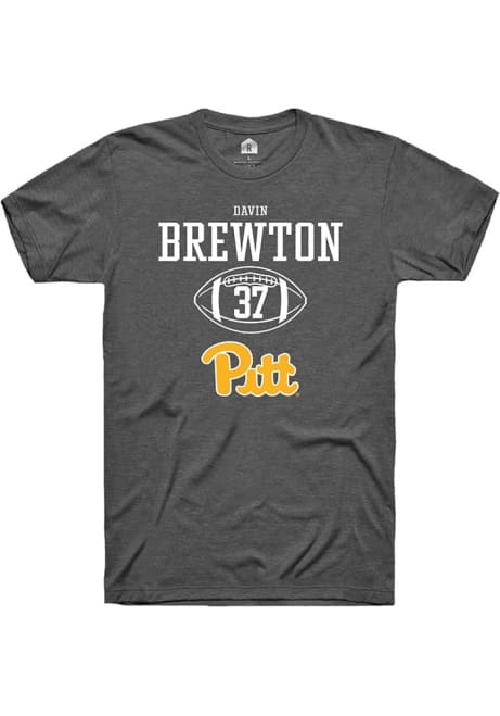 Davin Brewton Dark Grey Pitt Panthers NIL Sport Icon Short Sleeve T Shirt