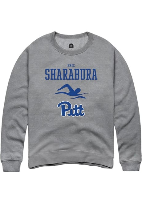 Eric Sharabura Rally Mens Graphite Pitt Panthers NIL Sport Icon Crew Sweatshirt