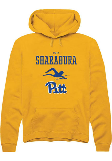 Eric Sharabura Rally Mens Gold Pitt Panthers NIL Sport Icon Hooded Sweatshirt