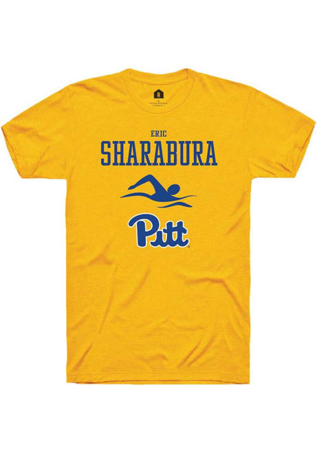 Eric Sharabura Gold Pitt Panthers NIL Sport Icon Short Sleeve T Shirt